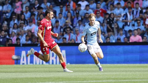 Williot Swedberg, en el Celta-Getafe de la primera vuelta en Bala�dos.