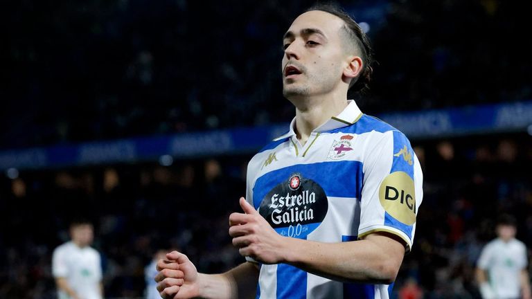 Luismi Cruz, en un partido del D�por