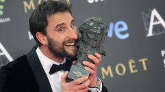 El humorista y actor Dani Rovira tras recibir el Goya al mejor actor revelaci�n por �Ocho apellidos vascos�.