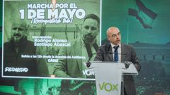 El portavoz nacional de Vox, Jorge Buxad, present este lunes los actos de la formacin para celebrar el 1 de mayo