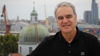 Mart�n Lasarte, durante una entrevista en Montevideo.