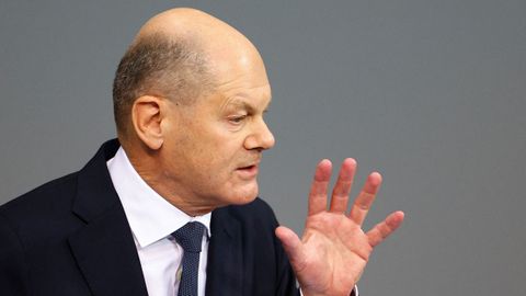 Olaf Scholz, este lunes en el Budestag, el Parlamento alemn.