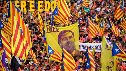 Celebraci�n de la Diada en las calles de Barcelona