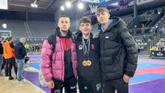 Ant�n Neu, Miguel Casti�eira y Camilo Ardi�ns, en Palencia.