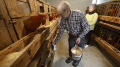 La casa de Oliva Souto (al fondo)  es un ejemplo de lo que se les da los capones: la patata y el maz, sin olvidar el agua, estn presentes en la alimentacin diaria