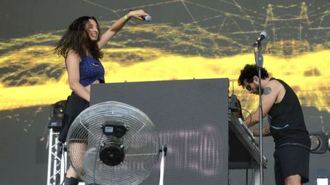 El d�o Delaporte durante su actuaci�n en O Son do Cami�o