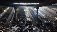 Estado del interior de la nave de Barbads tras el incendio