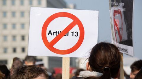 Protesta en Berlin contra la reforma de la ley de copyright