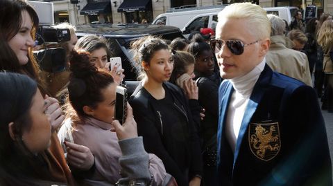 Jared Leto a su llegada al desfile de Balmain