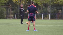 Rubn Domnguez, en un entrenamiento reciente en A Xunqueira