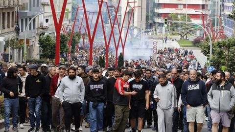 Tercerca jornada de huelga de los trabajadores del metal en Vigo