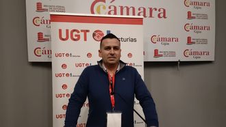 Ivn Muiz del Corro, elegido secretario de UGT Gijn en el XV Congreso, celebrado en el recinto ferial gijons 'Luis Adaro'.