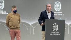 Gerado Prez Puga y Rafa Domnguez en una comparecencia en el Concello de Pontevedra