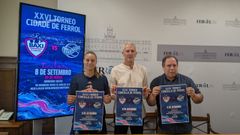 Esther Castedo, Ricardo Aldrey y Santiago Rey en la presentaci�n del Trofeo.