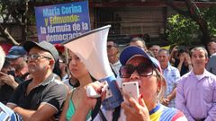 Manifestacin ayer en Ccuta (Colombia) en apoyo a Edmundo Gonzlez y Corina Machado.