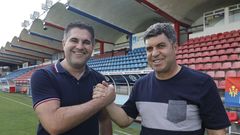 Los presidentes de la uni�n deportiva orensana y del Orense club de f�tbol Ramon de Acosta y Camilo Diaz valoran el derby del s�bado