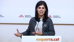 .- La portavoz de ERC Marta Vilalta atiende a los medios de comunicacin tras la reunin de la ejecutiva  de la formacin poltica