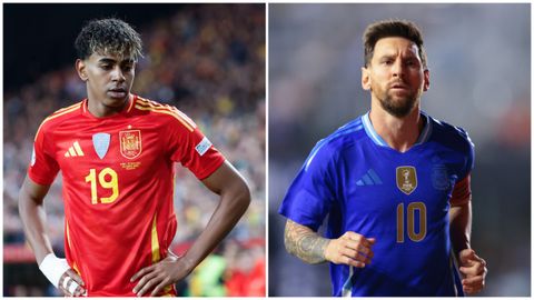 Lamine Yamal y Leo Messi, con sus respectivas selecciones.