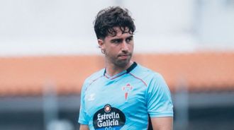 Hugo Gonz�lez marc� el segundo gol del Celta ante Unionistas.