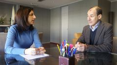 Xan Jard�n en una reciente reuni�n con la conselleira �nxelez V�zquez