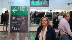 Mar�a Jes�s Garc�a en la estaci�n de Sants, en Barcelona