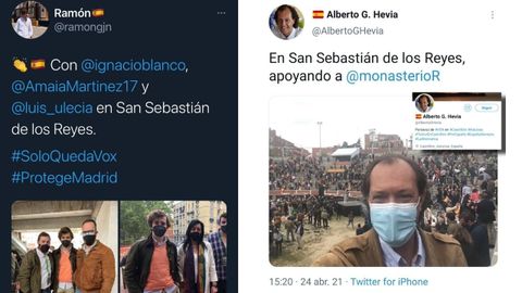 Tweets de los responsables de Vox Asturias