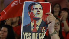 Detalle de un cartel mostrado durante la reuni�n del Comit� Federal del PSOE.  