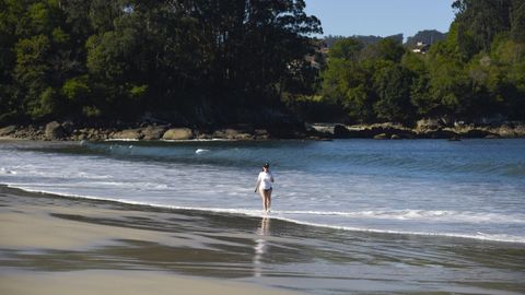 La playa de Lapam�n, en Bueu.