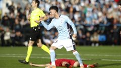 Hugo �lvarez marc� el vig�simo cuarto gol del Celta en la liga, el que cerraba la cuenta ante el Valencia.