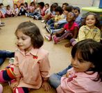 Alumnos del colegio Vista Alegre de Burela.