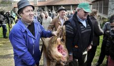 Este a�o la recreaci�n de la matanza se celebr� en Bendoiro. 