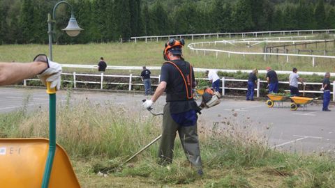 Trabajadores municipales en un plan de empleo en el Asturc�n