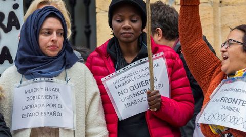 Carteles reivindicativos en las concentraciones del 8M