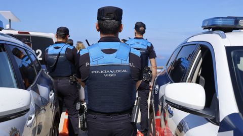 Efectivos de la Polic�a Local de Vigo.