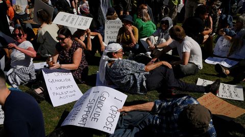 Manifestantes en Londres.
