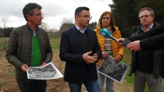 El alcalde de Sober, Luis Fern�ndez Guiti�n, el conselleiro de Medio Rural, Jos� Gonz�lez, y la diputada Raquel Arias, en un acto p�blico en Sober hace unos meses