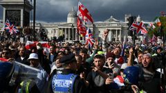 Manifestantes contra la inmigracin en Londres.