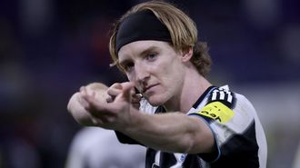 Anthony Gordon celebra un gol ante el Union Saint-Gilloise en Champions.