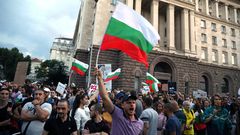 Manifestantes en una protesta en contra del Gobierno b�lgaro en Sof�a