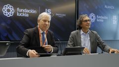 Jos� Gonz�lez y Rodrigo Miranda, ayer en la sede de Luckia