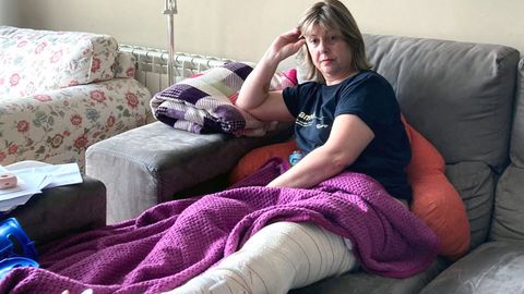 Silvia Lema, este martes en su casa de Pontevedra, antes de ingresar en el Hospital Montecelo para ser operada