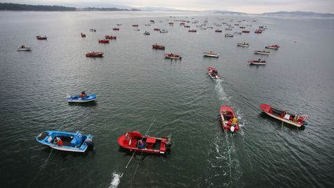 Primera jornada del libre marisqueo en Arousa
