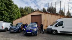 Dispositivo policial por el alijo de marihuana en Mourente, en Pontevedra