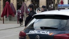 Agentes de la Polic�a Nacional en la plaza de Espa�a, en una imagen de archivo