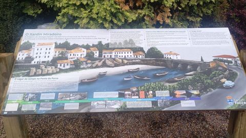 Cartel que han instalado en el mirador de Ponte do Porco.