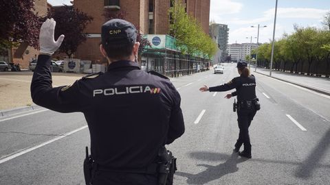 Control policial en Pamplona