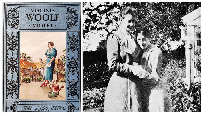 Virginia y su amiga Violet en 1902. A la izquierda�la portada, ilustrada por Andrea Reyes, del libro en que P�ginas de Espuma re�ne tres cuentos in�ditos de la escritora.