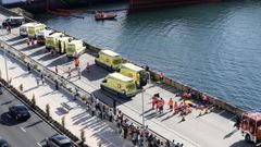 Imagen de archivo de un simulacro de emergencias en el puerto de Vigo