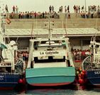 El volantero galo �La Gabrielle�, en el puerto de Burela, adonde lo llev� la flota espa�ola en 1994. 