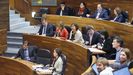 La bancada socialista en un debate en la Junta General